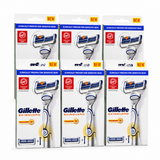 6x Gillette Razor Skinguard Razor (6 Handles with 6 Cartridges)