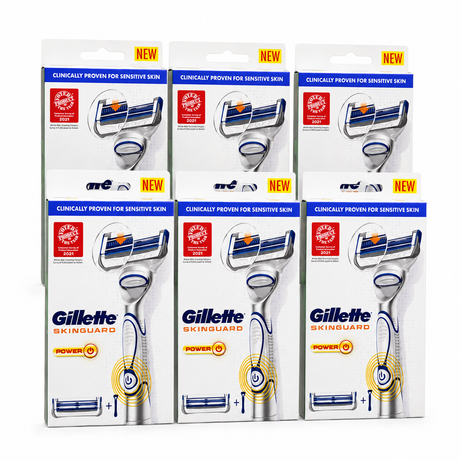 6x Gillette Mens SkinGuard Razor Bulk Pack - 6 Handles with 6 Cartridges