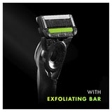 Gillette Labs Mens 5 Blade Exfoliating Bar Razor - Handle + 4 Cartridges + Stand