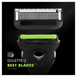 Gillette Labs Mens 5 Blade Exfoliating Bar Razor - Handle + 4 Cartridges + Stand
