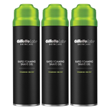 3x 198ml Gillette Labs Mens Rapid Foaming Shave Gel Pack - Sea Kelp (Skin Protection)