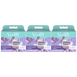 3x Gillette Venus Comfortglide Freesia Scent 3-Blade Razor Refills Pack - 4 Pack
