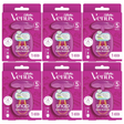 6x Gillette Venus Snap Womens 5 Blade Razor Bulk Pack - Extra Smooth (w/ Mini Handle & Travel Case)