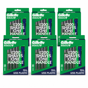 6x Gillette Solo 3 Disposable Razors Mens Shaving Blade 20pk