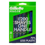 Gillette Solo 3 Disposable Razors Mens Shaving Blade 20pk