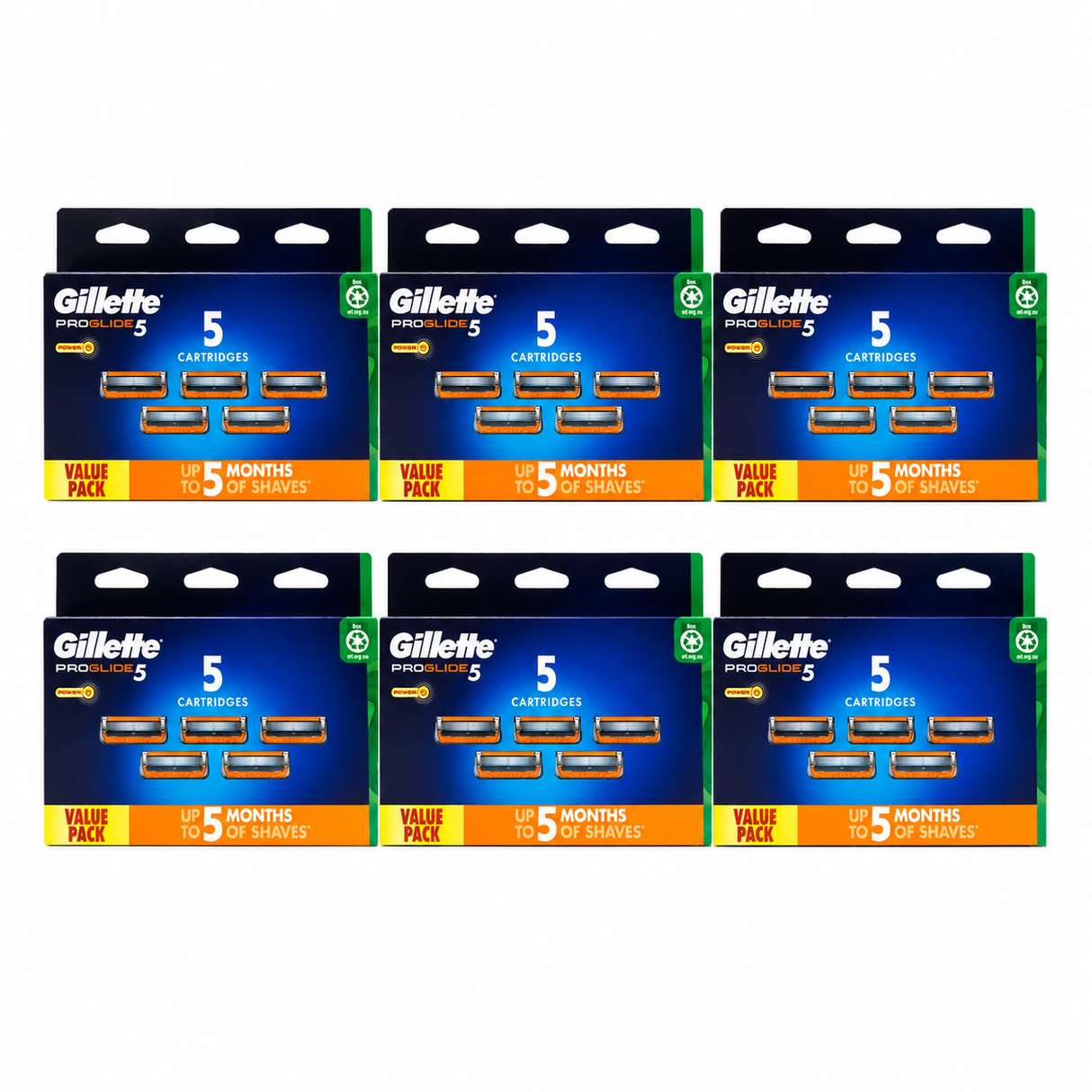 30x Gillette Pro Glide Mens Razor Cartridge Refills Bulk - 6 Packs of 5