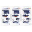 12x Gillette SkinMate Mens Sensitive Disposable Razors Pack - Blue