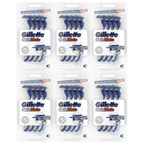 24x Gillette SkinMate Mens Sensitive Disposable Razors Bulk Pack - Blue