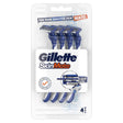 4x Gillette SkinMate Mens Sensitive Disposable Razors - Blue