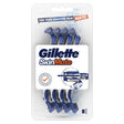 8x Gillette SkinMate Mens Sensitive Skin Disposable Razors in Blue