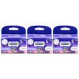 3x Gillette Venus Extra Smooth Womens 5-Blade Razor Refill Cartridges Pack - Miami Midnight (4 Pack)