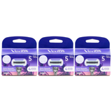 3x Gillette Venus Extra Smooth Womens 5-Blade Razor Refill Cartridges Pack - Miami Midnight (4 Pack)