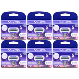 6x Gillette Venus Extra Smooth Womens 5-Blade Razor Refill Cartridges Bulk Pack - Miami Midnight (4 Pack)