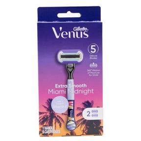 Gillette Venus Extra Smooth Miami Midnight Razor 3pk x1 Handle x2 5 Blades