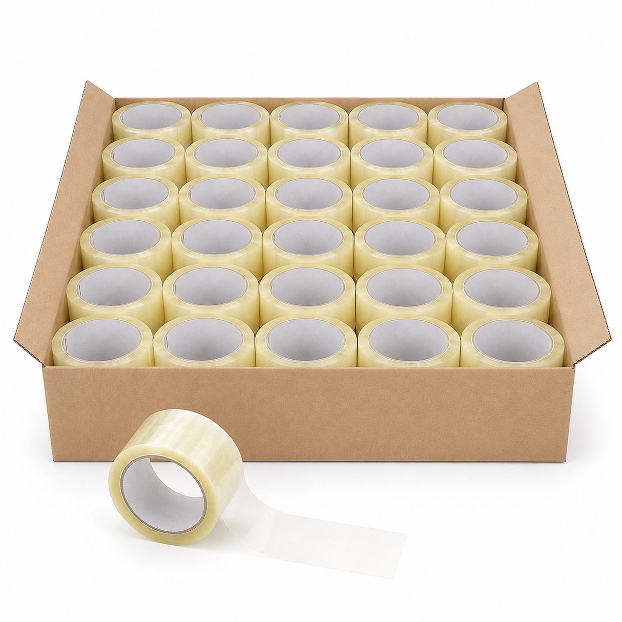 36x Rolls Clear Hot Melt Packaging Tape (48mm x 75m) - 1 Carton
