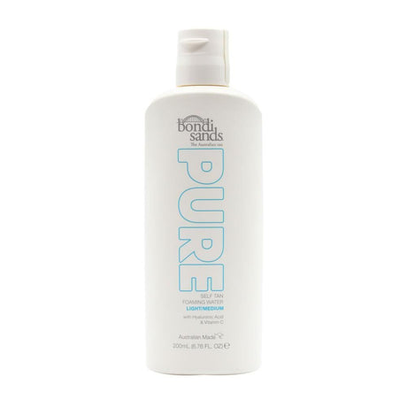 3x Bondi Sands 200ml Pure Self Tan Foaming Water Bulk Pack - Light Medium (Fragrance Free)