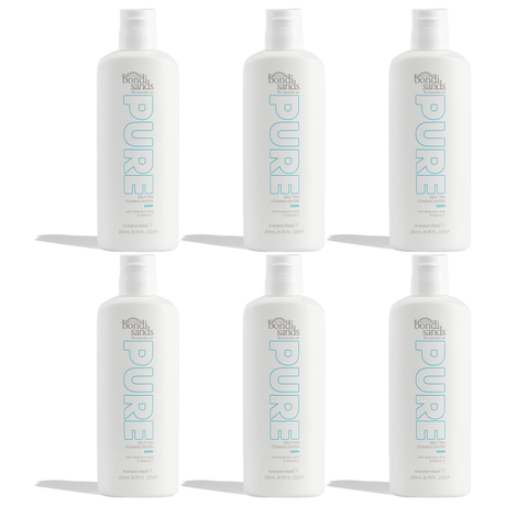 6x Bondi Sands 200mL Pure Self Tanning Foaming Water w/ Hyaluronic Acid Bulk Pack - Dark