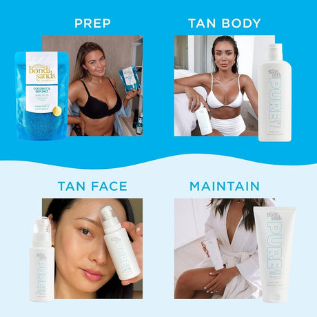 3x Bondi Sands 200mL Pure Self Tanning Foaming Water w/ Hyaluronic Acid - Dark (Bulk Pack)