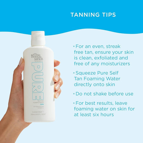 3x Bondi Sands 200mL Pure Self Tanning Foaming Water w/ Hyaluronic Acid - Dark (Bulk Pack)