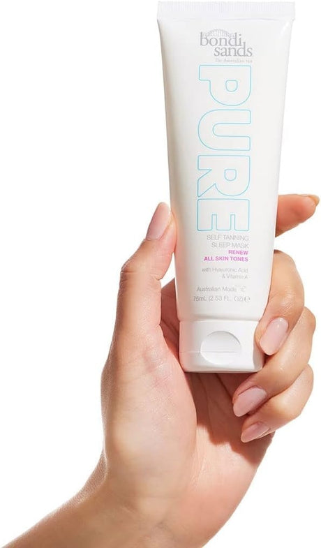 3x Bondi Sands 75mL Pure Self Tanning Sleep Mask - Renew Hyaluronic Acid & Vitamin A (Bulk Pack)