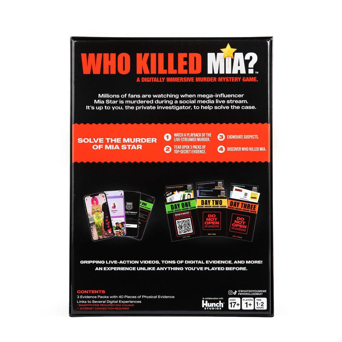 What Do You Meme? Who Killed Mia Murder Mystery Game - Adults Ages 17+ (True Crime Detective Game)