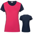 Head Mia Womens Tennis T-Shirt - Magenta/Dark Blue (Sports Gym Workout)
