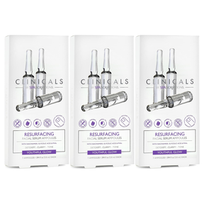 3x Spascriptions Clinicals 7-Pack Resurfacing Serum Ampoules Pack - Niacinamide & Glycolic Acid