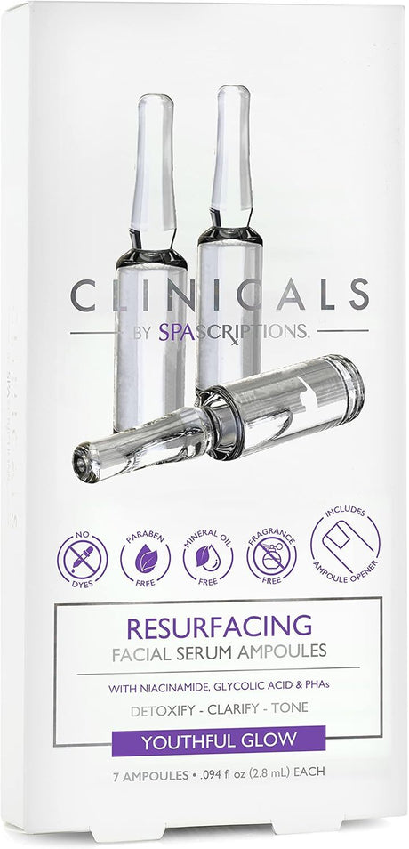 Spascriptions Clinicals 7-Pack Resurfacing Serum Ampoules - Niacinamide & Glycolic Acid