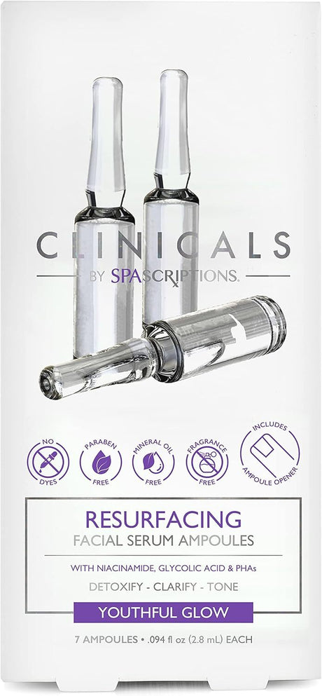 Spascriptions Clinicals 7-Pack Resurfacing Serum Ampoules - Niacinamide & Glycolic Acid