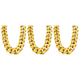 3x Gold Chunky Plastic Chain Choker Necklace Bulk Pack - Adjustable Pimp/Gangster (Costume Accessory)