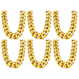 6x Gold Chunky Plastic Chain Choker Necklace Bulk Pack - Adjustable Pimp/Gangster (Costume Accessory)