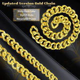 Gold Chunky Plastic Chain Choker Necklace - Adjustable Pimp/Gangster (Costume Accessory)