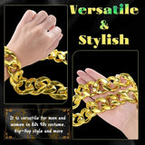 Gold Chunky Plastic Chain Choker Necklace - Adjustable Pimp/Gangster (Costume Accessory)