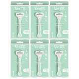 6x Gillette Venus Womens 3-Blade Razor Bulk Pack - Smooth Sensitive (Handle + 2 Cartridges)