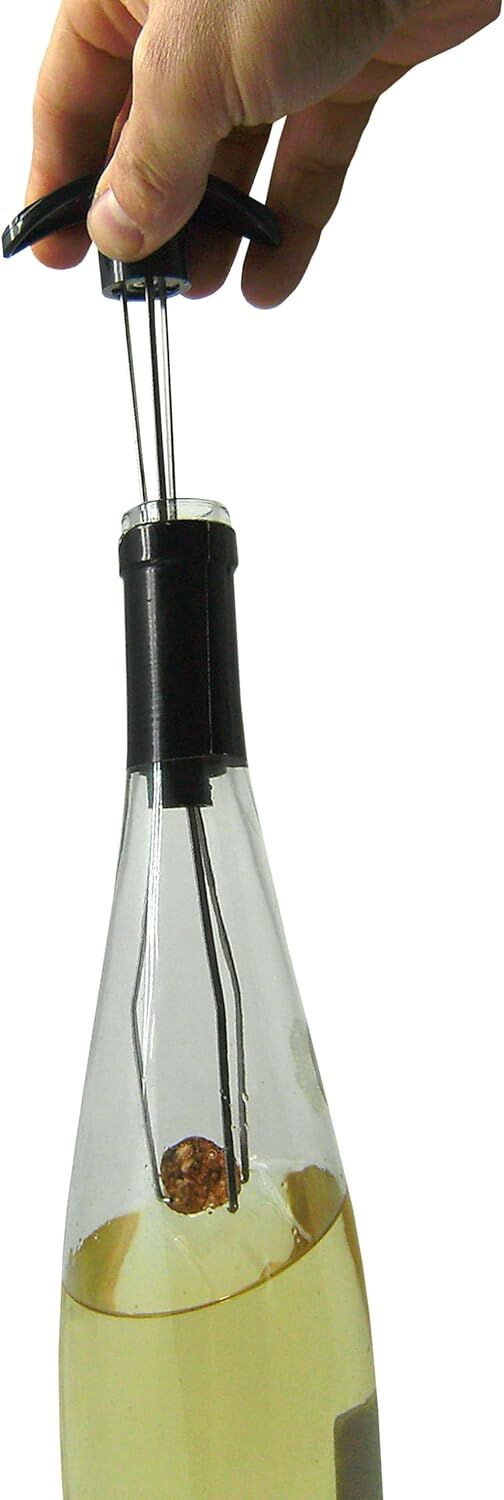 Vin Bouquet Wine Bottle Cork Extractor & Lifter in Black/Silver