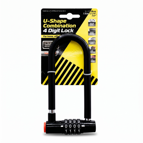 U-Shape 4-Digit Combination Bike Lock (Keyless) for Home, Office, Garage & Bicycles