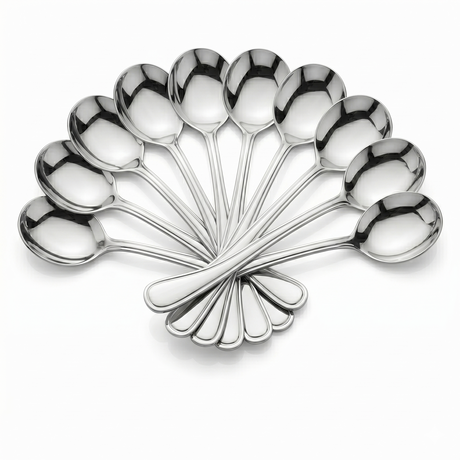 12x Stanley Rogers Clarendon Soup Spoon Bulk Pack (18/10 Stainless Steel) - Mirror Polished
