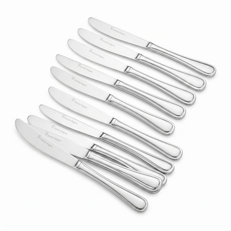 12x Stanley Rogers Clarendon Dinner Table Knife Bulk Pack (18/10 Stainless Steel) - Mirror Polished