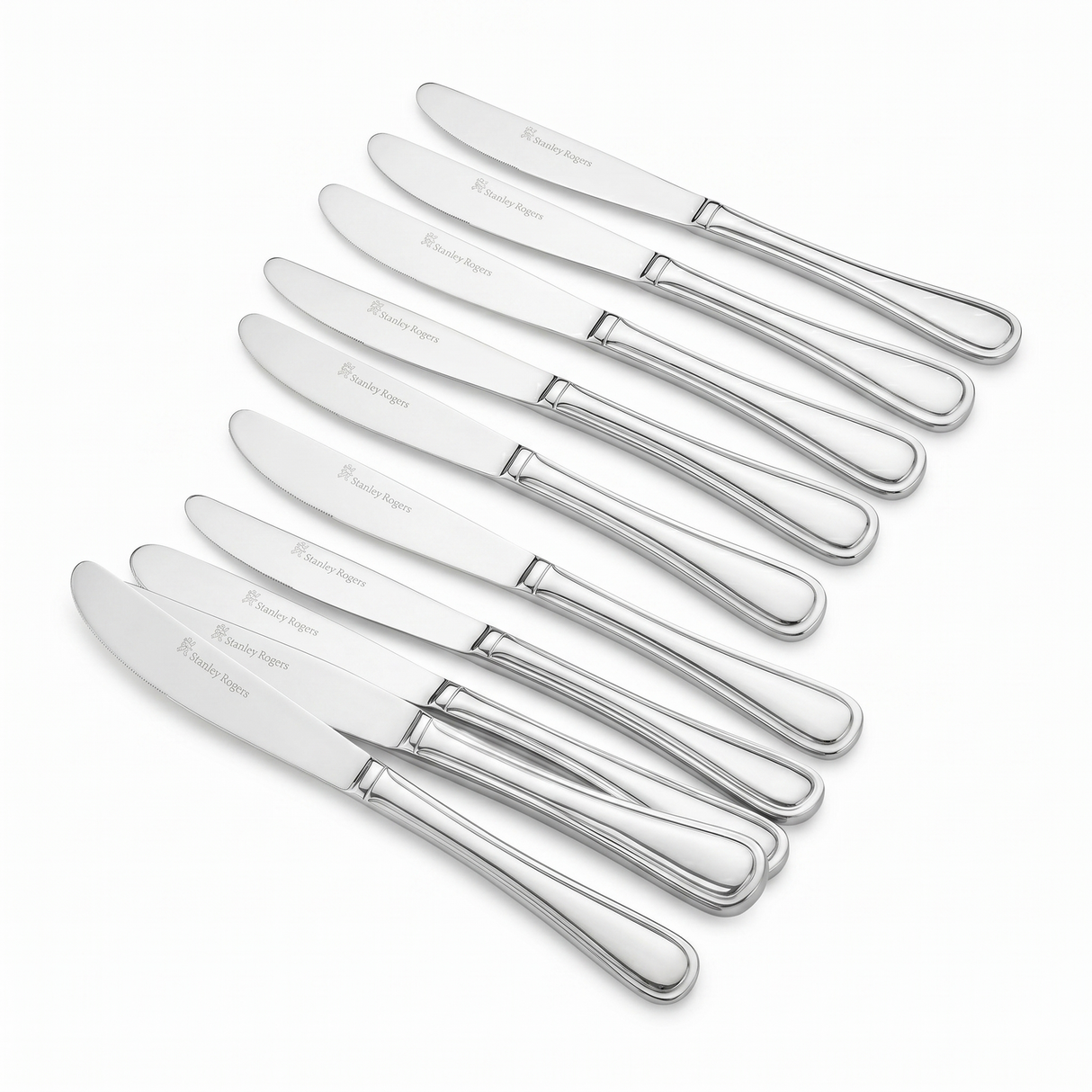12x Stanley Rogers Clarendon Dinner Table Knife Bulk Pack (18/10 Stainless Steel) - Mirror Polished