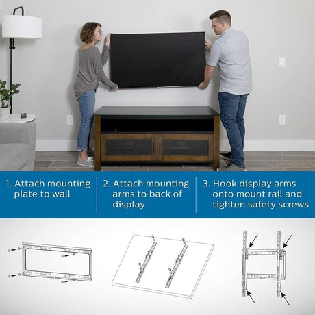 Philips 40"-100" Universal Tilt TV Wall Mount - VESA Compatible (Flat & Curved Screens)