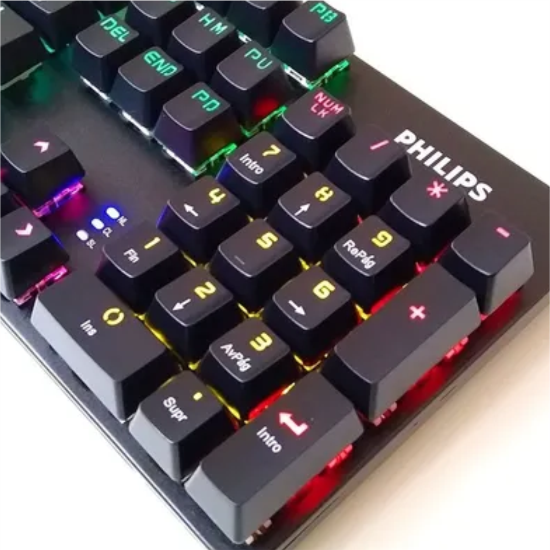 Philips Momentum USB Wired Mechanical Gaming Keyboard w/ Rainbow Backlight