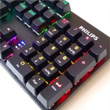 Philips Momentum USB Wired Mechanical Gaming Keyboard w/ Rainbow Backlight