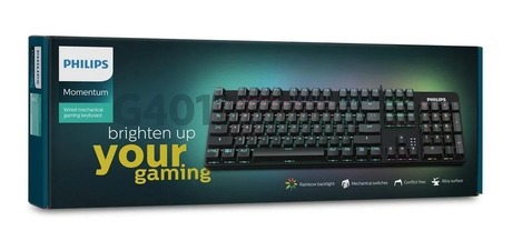 Philips Momentum USB Wired Mechanical Gaming Keyboard w/ Rainbow Backlight