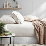 Renee Taylor Comfort T's Organic Cotton Jersey Fitted Sheet & Pillowcase Set - Ecru (OEKO-TEX Certified)