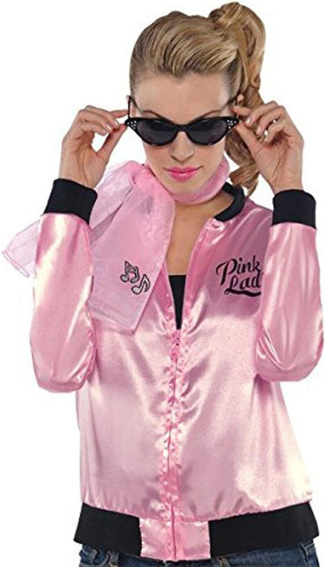3x Grease Pink Ladies Jackets - Frenchie Rizzo 50s Satin Costume - Officially Licensed