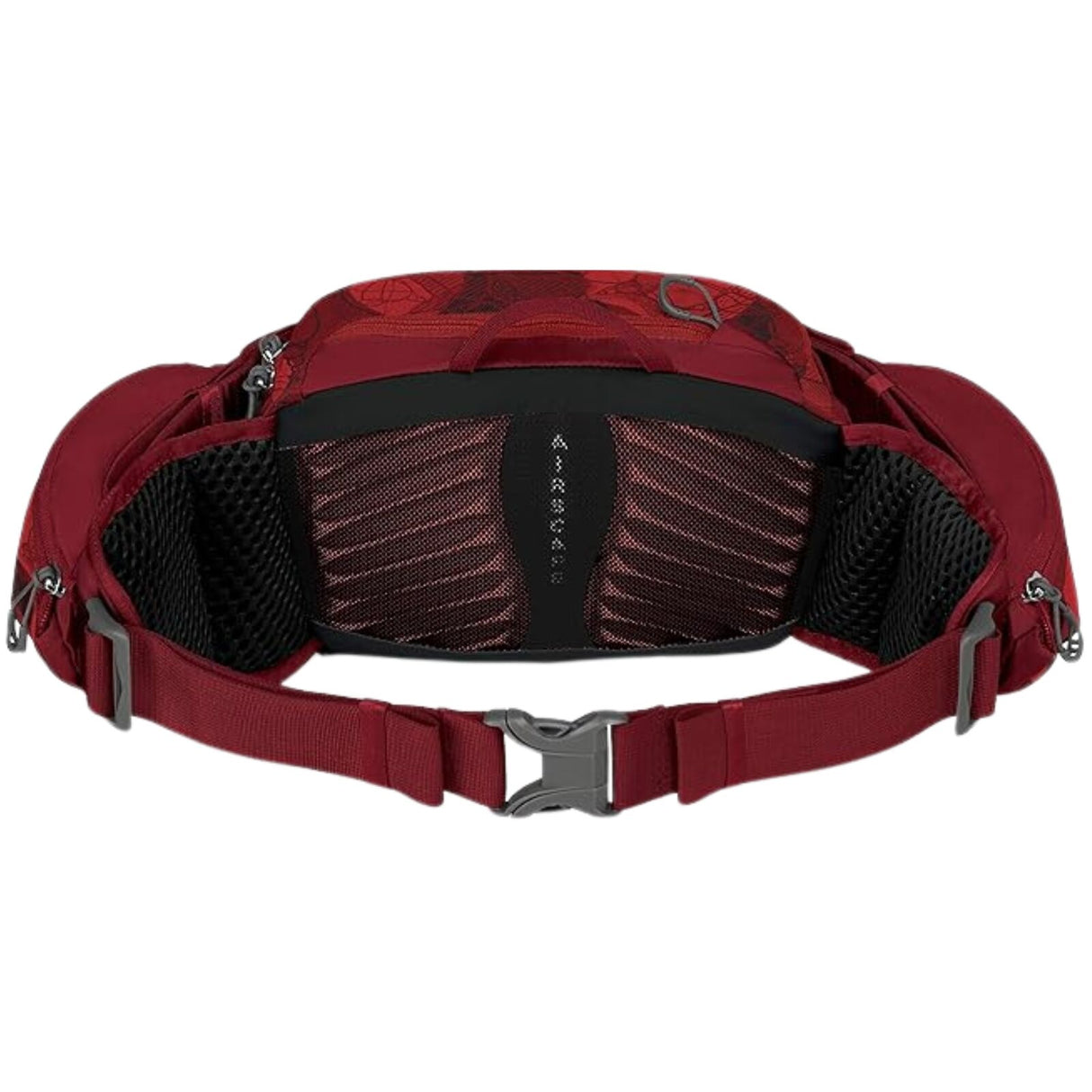Osprey Savu 5L Lumbar Hydration Waist Pack – Claret Red – Dual Bottle Sleeves, AirScape Backpanel