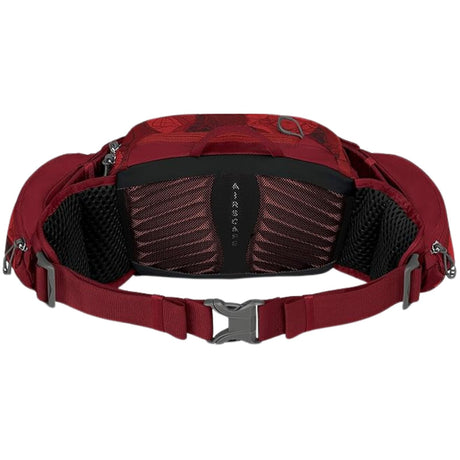 Osprey Savu 5L Lumbar Hydration Waist Pack – Claret Red – Dual Bottle Sleeves, AirScape Backpanel