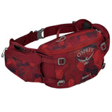 Osprey Savu 5L Lumbar Hydration Waist Pack – Claret Red – Dual Bottle Sleeves, AirScape Backpanel