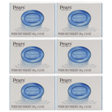 6x Pears 100g/3.53oz Pure & Gentle Transparent Bar Soap with Mint Extracts Bulk Pack - Blue