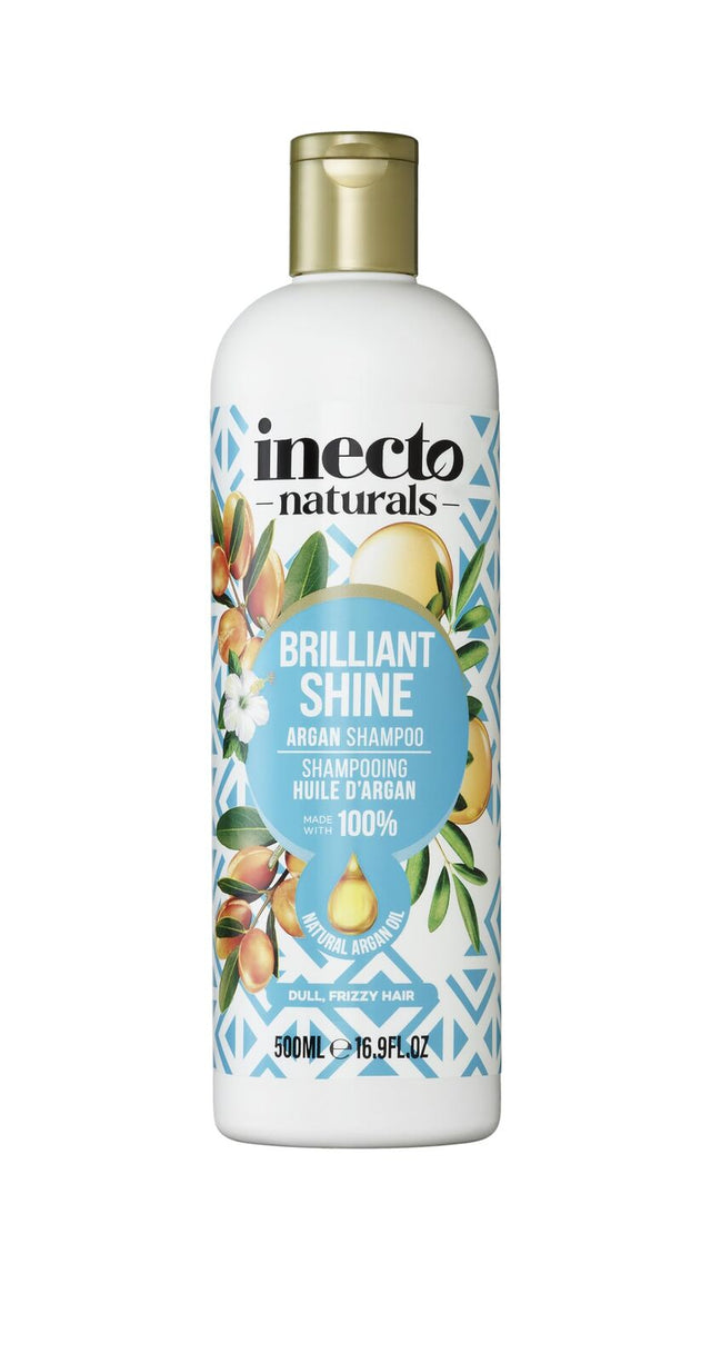 Inecto Brilliant Shine Argan Shampoo Frizz Control Hair Wash 500ml